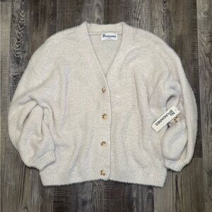 Women's Cream Cardigan Sweater
